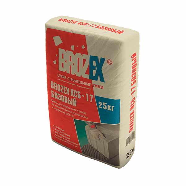 Клей для ячеистых блоков KSB-17 W БЛОК Зимний Brozex 25 кг