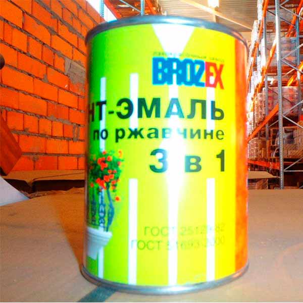 Грунт-эмаль по ржавчине 3 в 1 BROZEX 2,5 кг зеленая