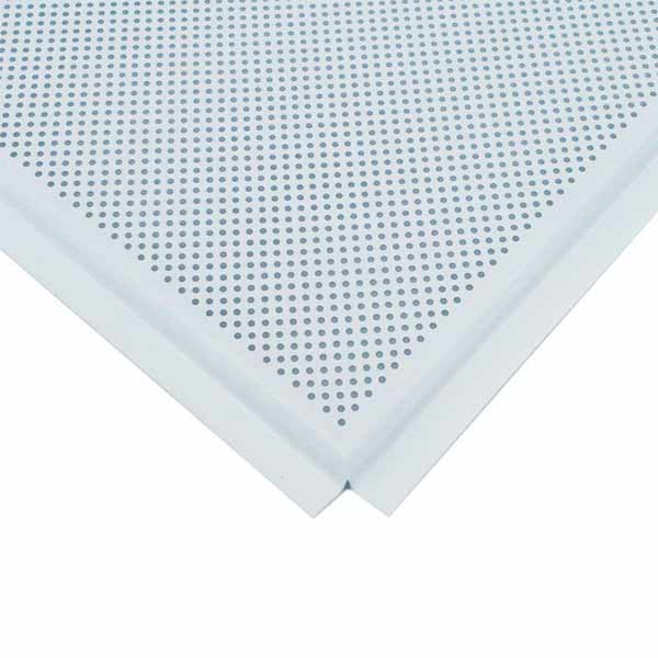 Потолочная панель алюминиевая Албес АР600 Line-E белая перфорированная d=1,5 (T-24) 600х600х0,3мм