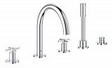 Смеситель для ванны Grohe Atrio New с душевым гарнитуром (на бортик ванны), 5 отверстий, хром