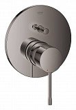 Смеситель однорычажный для ванны Grohe Essence, круглая розетка, темный графит глянец