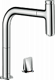 Кухонный смеситель Hansgrohe Select Metris M71 на 2 отверстия, однорычажный, 200, с вытяжным изливом, 1jet, sBox