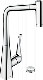 Кухонные смеситель Hansgrohe Select Metris M71 на 2 отверстия, однорычажный, 320, с вытяжным душем, 2jet, sBox