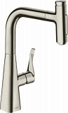 Кухонный смеситель Hansgrohe Select Metris M71 однорычажный, 240, с вытяжным душем, 2jet, sBox, сталь