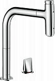 Кухонный смеситель Hansgrohe Select Metris M71 на 2 отверстия, однорычажный, 200, с вытяжным душем, 2jet, sBox