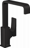 Смеситель для раковины Hansgrohe Metropol 230, однорычажный, с рычаговой рукояткой, со сливным клапаном Push-Open, матовый черный