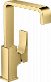 Смеситель для раковины Hansgrohe Metropol 230, однорычажный, с рычаговой рукояткой, со сливным клапаном Push-Open, золото