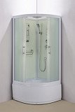 Душевая кабина Водный Мир ВМ-3014 (100х100х215), стенки матовые, стекла матовые, высокий поддон, белый профиль, с электрикой