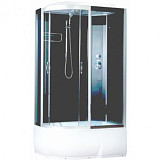 Душевая кабина Водный Мир ВМ-8803, 80х110х215, стенки черные, стекла тонированные, высокий поддон, првая