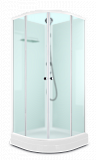 Domani-Spa Eco 99 БЕЗ КРЫШИ, низкий поддон, светлые стенки, 90х90х204 см, сатин матированные двери