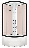Душевая кабина DOMANI-Spa Delight 99 high , высокий поддон, стенки Pink cappuccino, профиль Graphite, кнопочный блок управления, вертикальный гидромассаж, размер 90х90х218см, без упаковки для поддона
