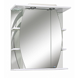 Зеркало-шкаф Lindis Лимани-65 с подстветкой, полочки по бокам, белый